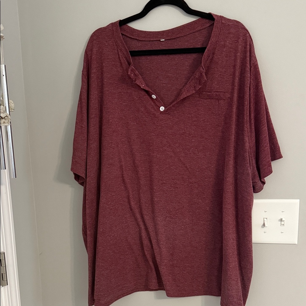 Casual Maroon Button-Up Shirt